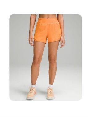 lululemon Hotty Hot High-Rise Shorts - Orange 4”